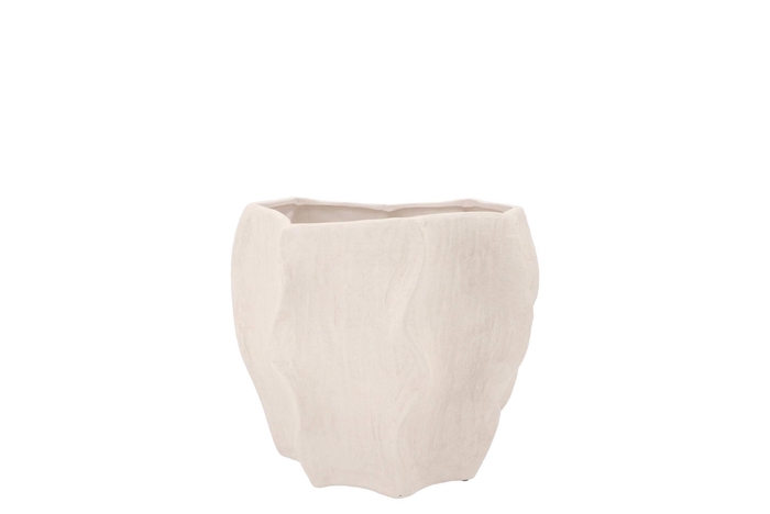 Lisboa White Pot Wave 19x19x16cm