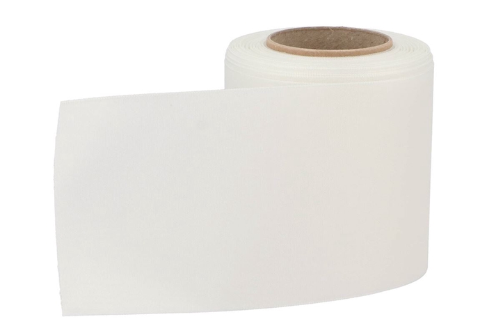 <h4>Ribbon Grave 10cm 25m White Moire Halbach</h4>