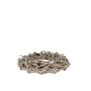 Wreath Festive Birch Moss With Snow 30x7cm