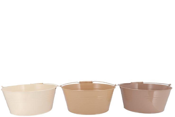 Zinc Natural Brown Mix Basic Bowl Ass 34x14x30cm