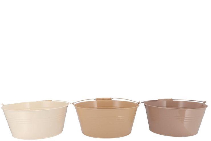 Zinc Natural Brown Mix Basic Bowl Ass 34x14x30cm