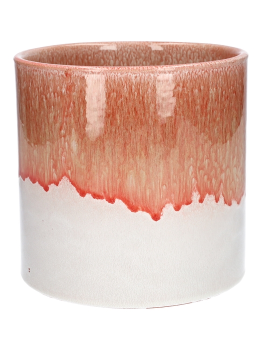 <h4>DF03-884805375 - Pot Meda d18.8xh18.1 old pink/white</h4>