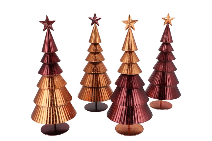<h4>Glam Scottish Brown Mix Xmas Tree Iron Ass 16x16x40cm</h4>