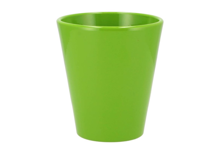 <h4>Ceramic Orchid Pot Green Shiny 15cm</h4>