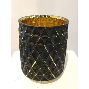 TAMBORA POT ROUND BLACK GOLD  13X15CM OASIS-DECO
