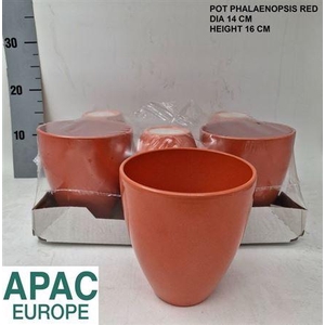 Keramiek Pot Dark Orange H16 D14