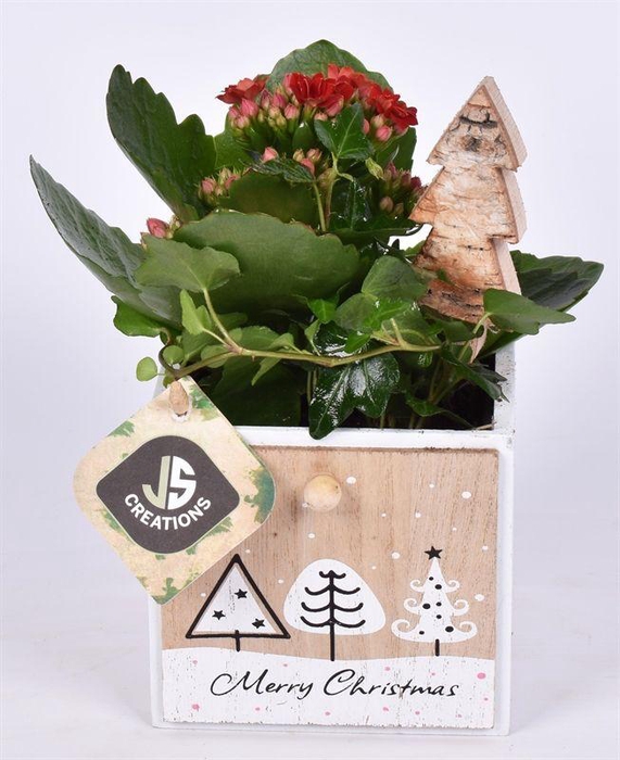 <h4>Hout lade kerst decor 10.5x10.5</h4>