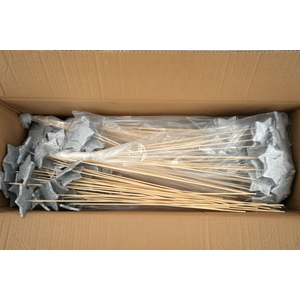 Pick glitter star foam d.7cm+50cm stick silver