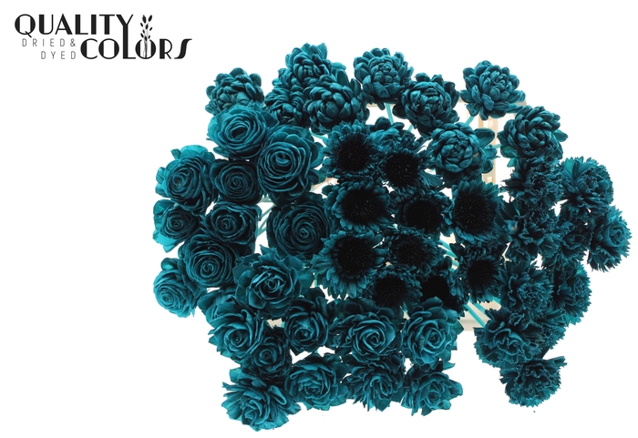 Shola Flower Mix on stem Turquoise
