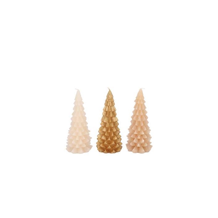 <h4>Candle Frosty X-mas Tree Gold Sand Mix 6x12cm Ass</h4>