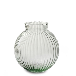 Glass Eco ball vase rib d19*19cm