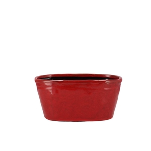 Iron Stone Red Glazed Oval Pot 25x13x11cm