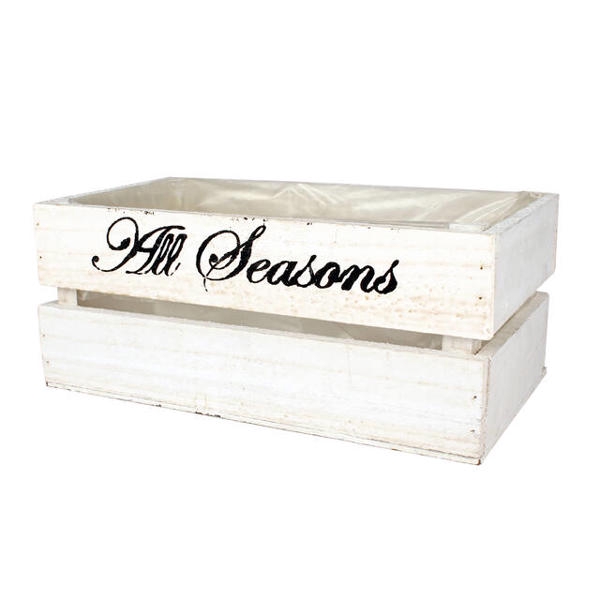 <h4>Krat All seasons hout 27x14.5x12cm wit</h4>