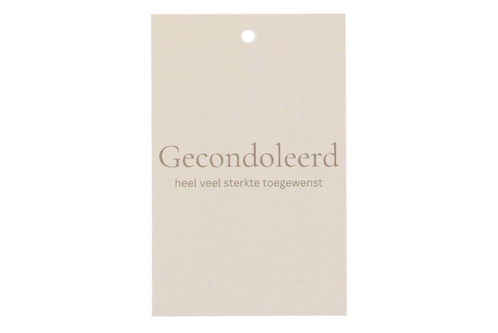 <h4>Gift Bouquet Card Gecondoleerd Offwhite 6x9cm P/25</h4>
