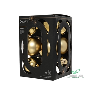 KERSTBAL GLASS 60MM 12PCS LIGHT GOLD