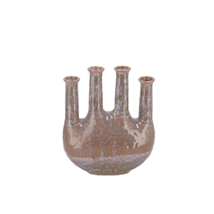 Inga Jahra Grey Vase Oval Tube Active Glaze 23x10x27cm Nm