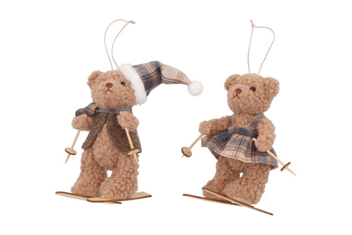 <h4>Loulou Brown Bear On Ski Ass 6x8x15cm</h4>