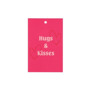 Gift Bouquet Card Hugs Kisses Fuchsia 6x9cm P/25