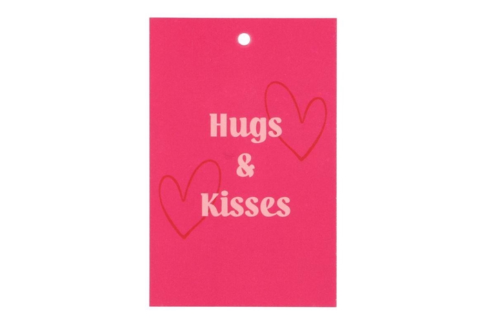 <h4>Gift Bouquet Card Hugs Kisses Fuchsia 6x9cm P/25</h4>