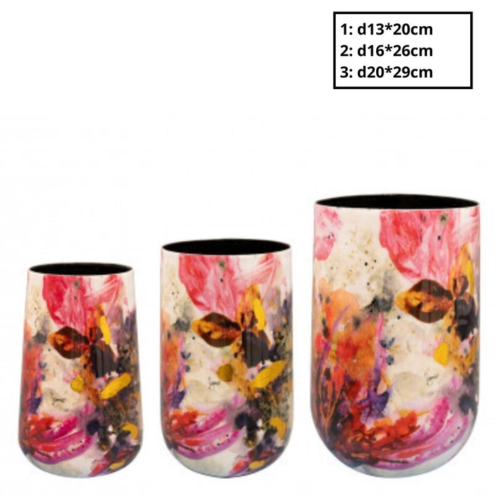 <h4>Metal Magnolia vase S/3 d20*29cm</h4>