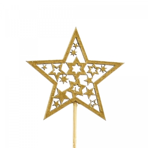 Kerst bijsteker 20cm Ster 6cm