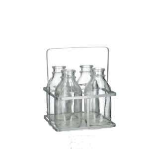 Glas Fles Tray+4fles d02*12cm