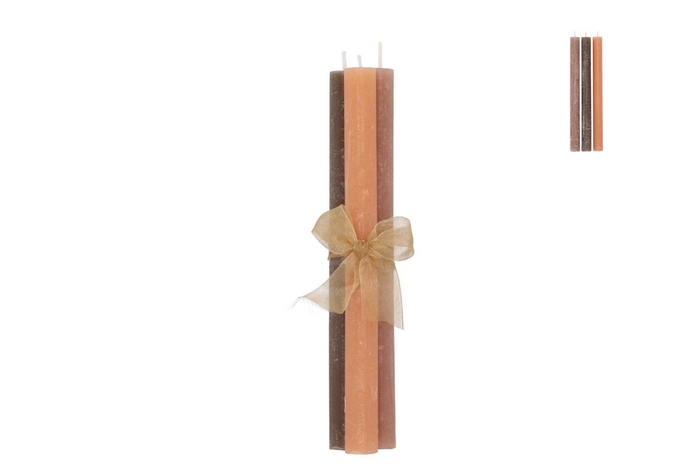 <h4>Frosty Woods Brown Mix Taper Candle 2x25cm</h4>