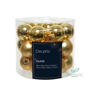 KERSTBAL GLASS 25MM 24PCS LIGHTGOLD