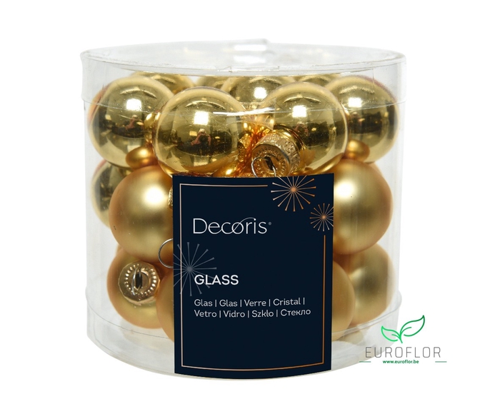 KERSTBAL GLASS 25MM 24PCS LIGHTGOLD