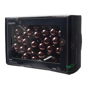 KERSTBAL GLASS 20MM ON WIRE 144PCS BLACK TRUFFLE