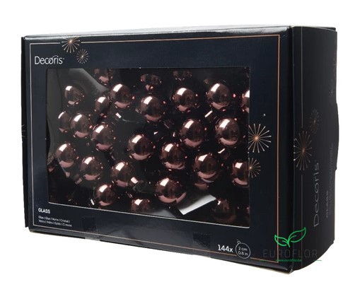 KERSTBAL GLASS 20MM ON WIRE 144PCS BLACK TRUFFLE