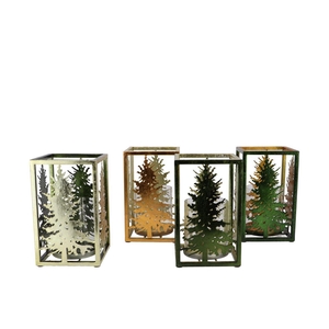 Glam Majestic Green Mix T-light Tree Ass 12x20cm Nm