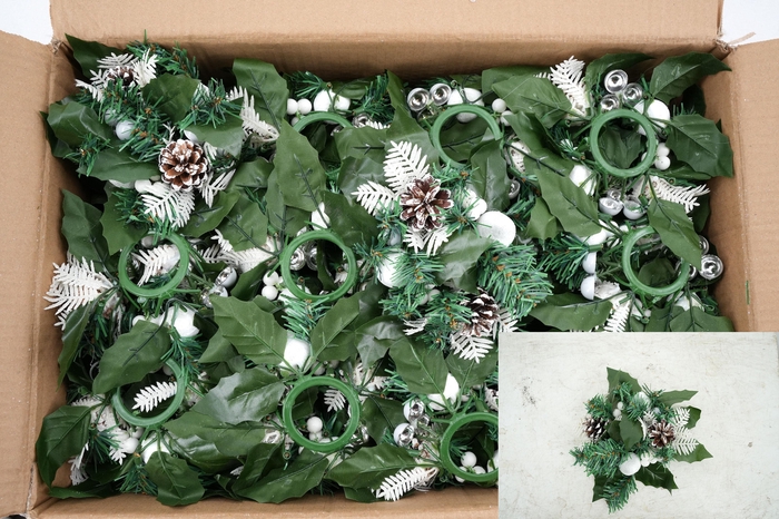 <h4>Wreath christmas ring Ø6cm white R2</h4>