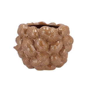 Milou Scottish Sand Pot Acorns Allover 25x25x18cm Nm