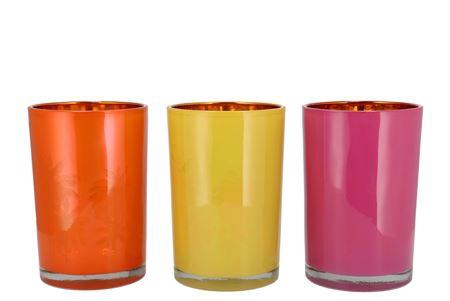 <h4>Hilly Dutch Orange Mix T-light Glass Ass 12x18cm N</h4>