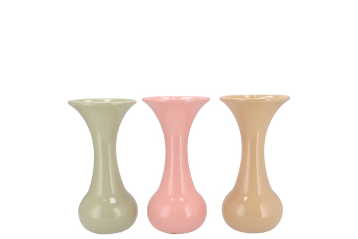 Mia Dreamy Pastel Mix Vase Neck Trumpet 9x9x18cm