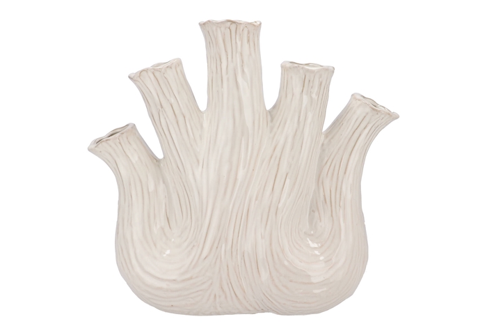 Aglio White Vase Oval 36x17x33cm