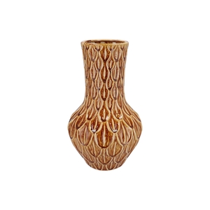 Inga Boa Brown Vase Neck Active Glaze 28x28x46cm