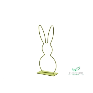 METAL RABBIT ON BASE 29CM LIMEGREEN