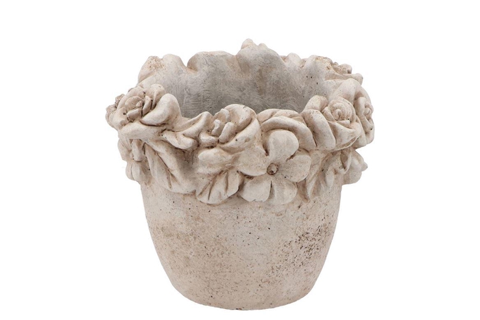 Concrete Saint Antique Flower Pot Round 18x17x16cm Nm