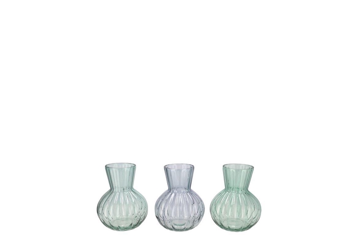 Feline Green Mix Vase Ass 9x11cm