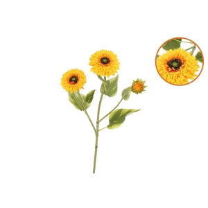 Silk Sunflower Yellow 3 Single Stem 83cm