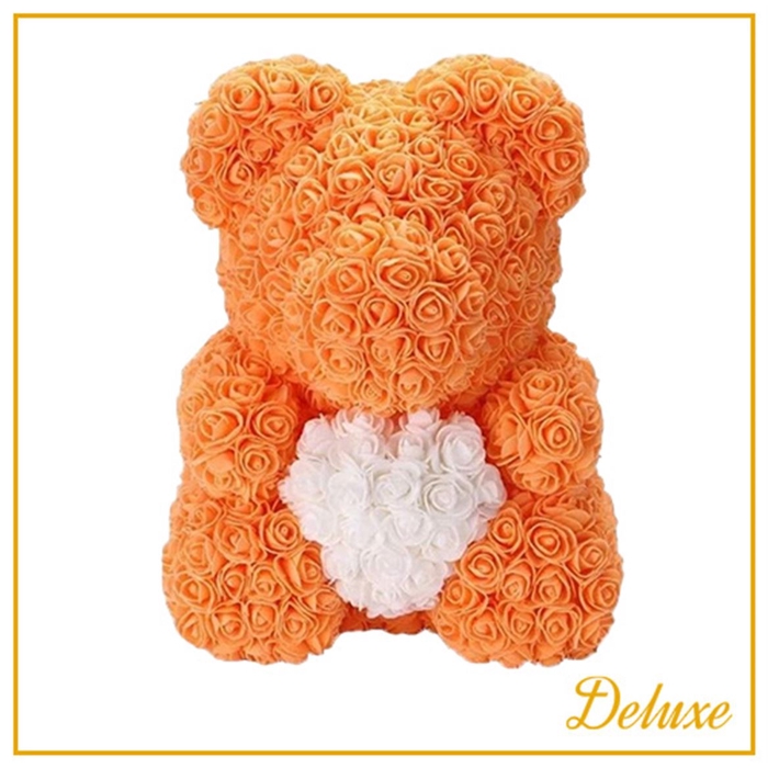 <h4>Bear Deluxe On Standard Orange + White Heart</h4>