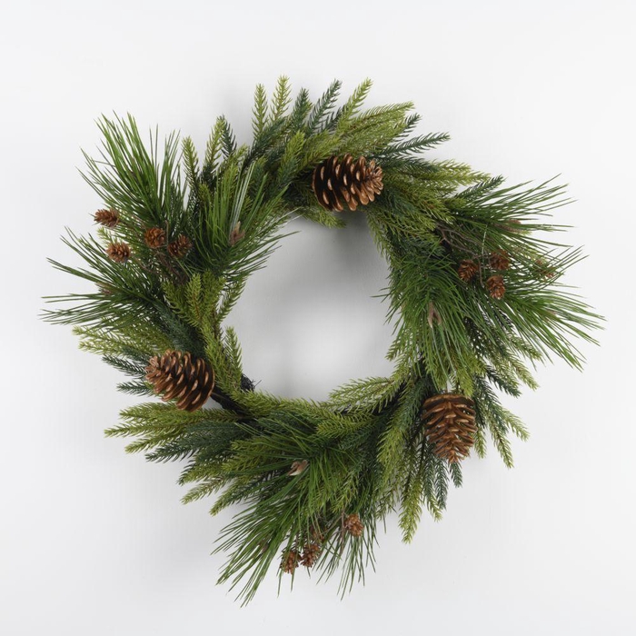 <h4>AF Wreath Mix+Cone 50cm Green</h4>
