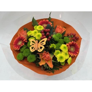 Boeket Biedermeier geel/oranje