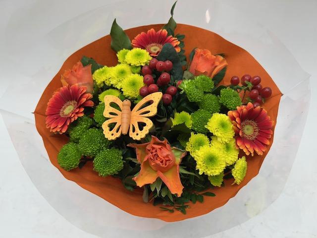 <h4>Boeket Biedermeier geel/oranje</h4>