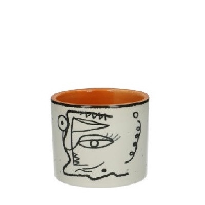 <h4>Ceramics Face cylinder d10*8.5cm</h4>