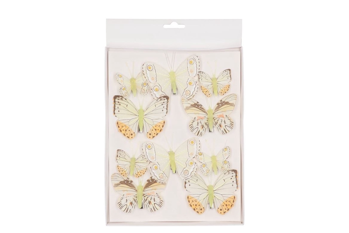 <h4>Pick Butterfly On Clip Yellow Mix P/10 5-8cm</h4>