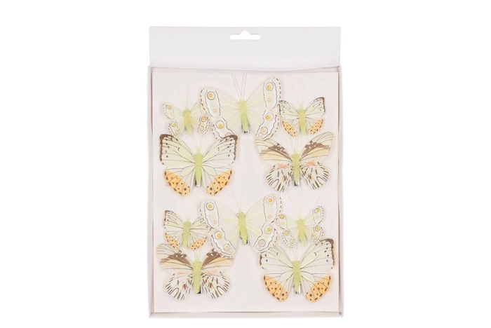 Stick-ins Butterfly On Clip Yellow Mix 5x8cm Set Of 10