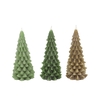 Frosty Green Mix X-mas Tree Candle 8x16cm Ass